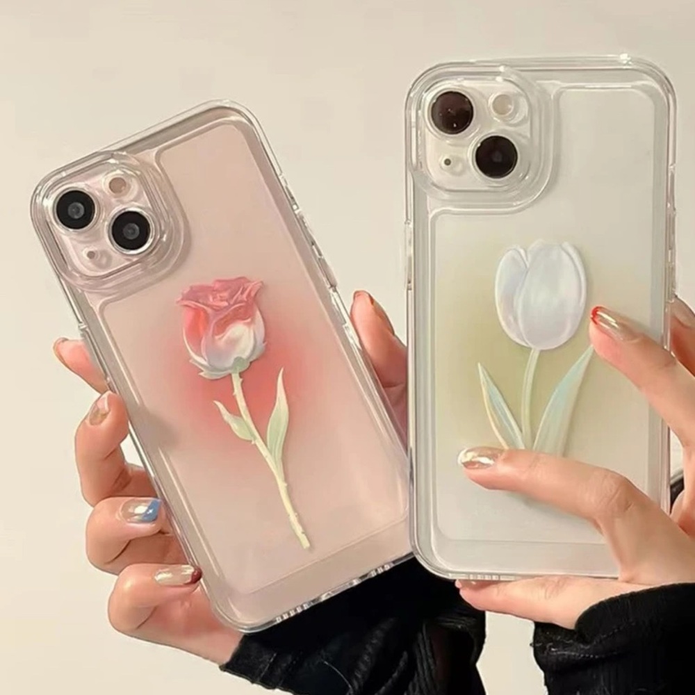 Chybix Clear 2pcs Floral Print Phone Case Compatible With iPhone 14 Pro Max